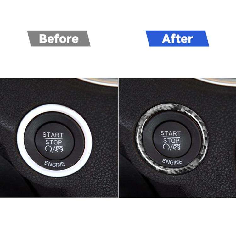 Carbon Fiber Car Ignition Switch Outside Decorative Sticker for Dodge Challenger 2015 to Now, Lef...