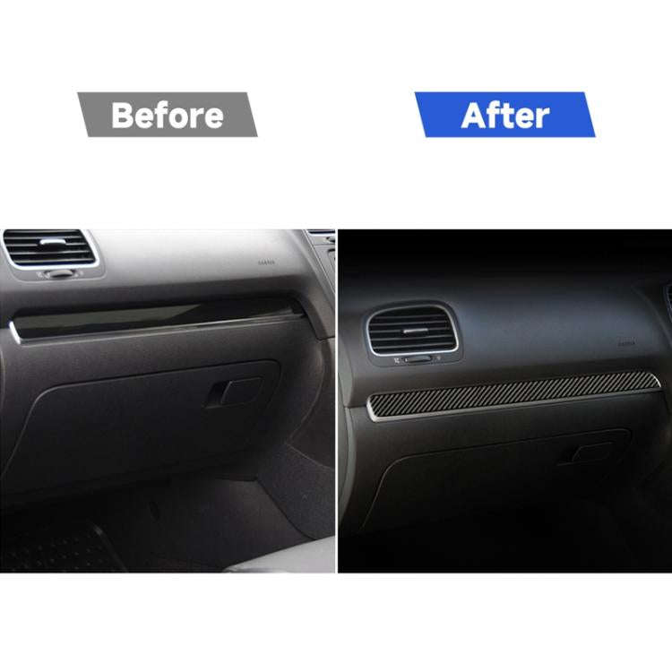 Carbon Fiber Car Central Control Strip Decorative Sticker for Volkswagen Golf 6 2008-2012, Right ...