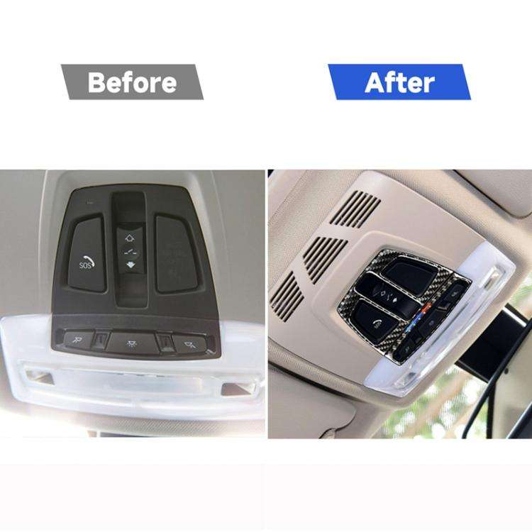 Three Color Carbon Fiber Car Reading Light Panel Decorative Sticker for BMW F20 2012-2017 / F30 /...