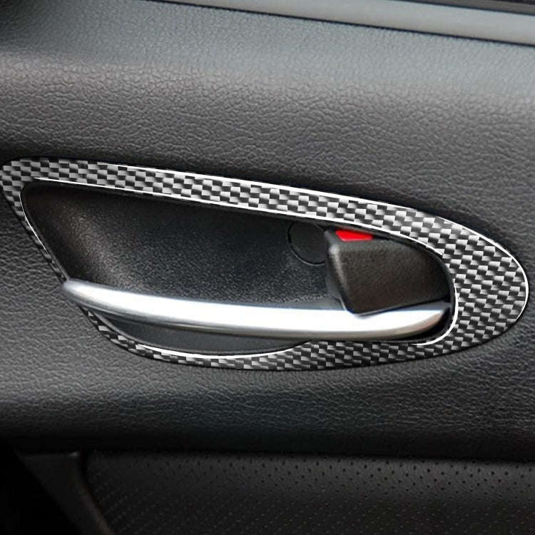 2 PCS Car Carbon Fiber Door Handle Decorative Sticker for Mazda RX8 2004-2008, Left and Right Dri...
