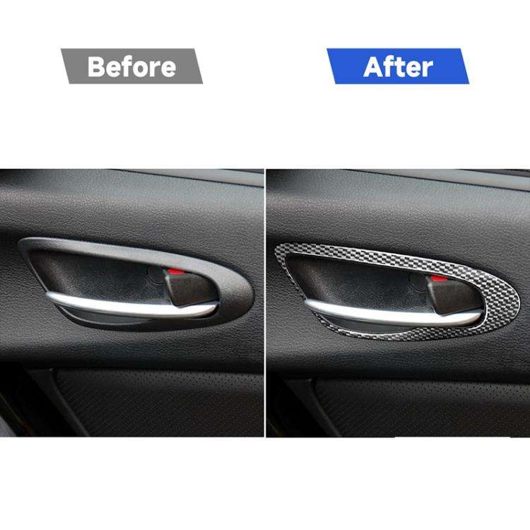 2 PCS Car Carbon Fiber Door Handle Decorative Sticker for Mazda RX8 2004-2008, Left and Right Dri...