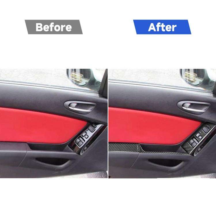 Car Carbon Fiber Main Driving Seat Lift Decorative Sticker for Mazda RX8 2004-2008, Left Drive Hi...