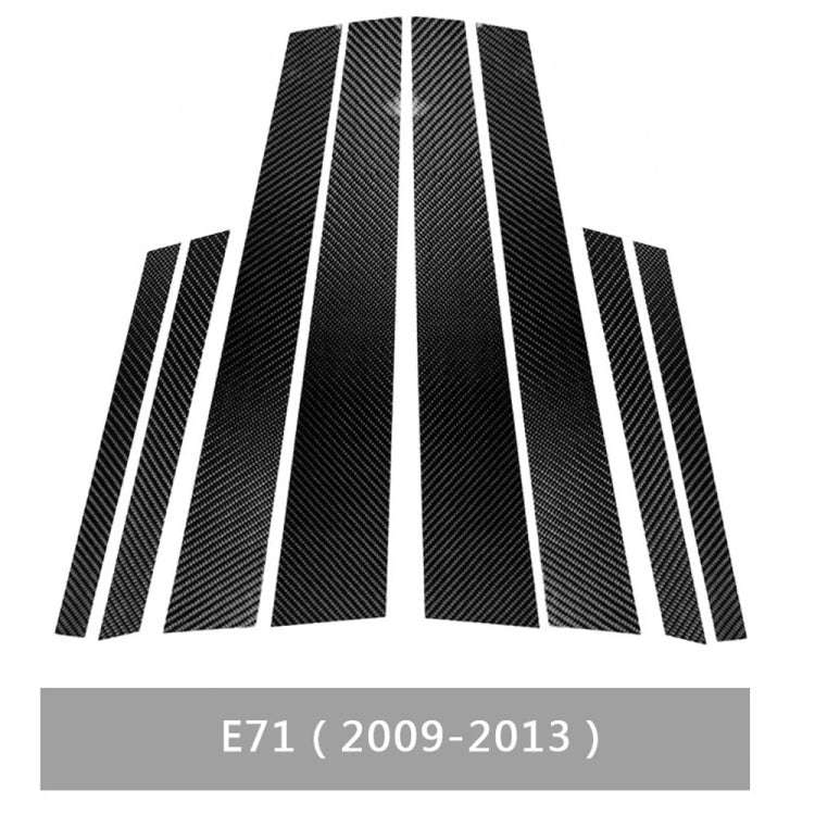 Car Carbon Fiber B Pillar Decorative Sticker for BMW X6 E71 2009-2013, Left and Right Drive Unive...