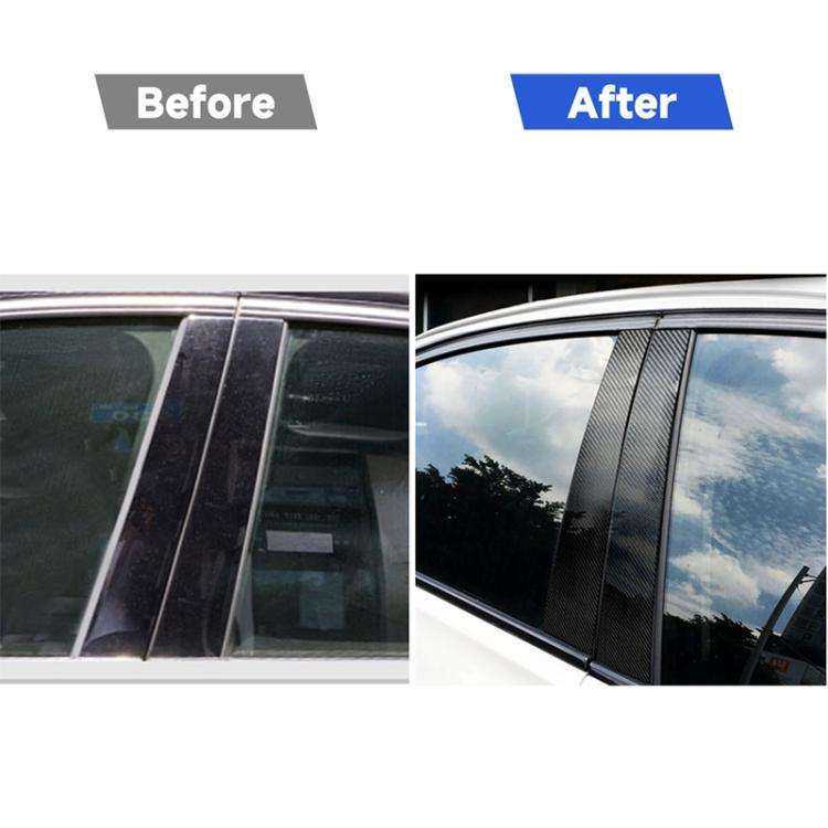 Car Carbon Fiber B Pillar Decorative Sticker for BMW X6 E71 2009-2013, Left and Right Drive Unive...