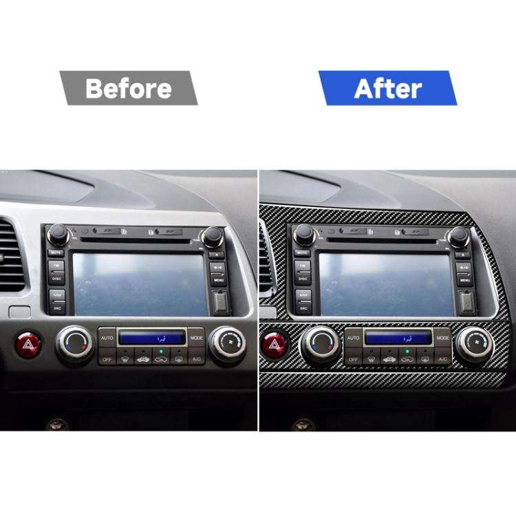 7 in 1 Car Carbon Fiber Instrument Panel Set Decorative Sticker for Honda Civic 8th Generation 20...
