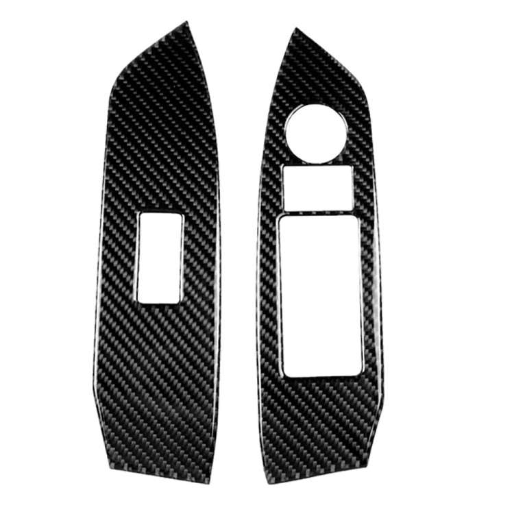 Car Carbon Fiber Window Buttons Panel Decorative Sticker for Mazda CX-5 2017-2018, Left Drive, Wi...