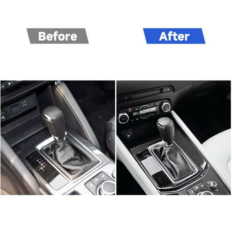 Car Carbon Fiber Gear Panel Decorative Sticker for Mazda CX-5 2017-2018, Left Drive, Gear Panel, ...