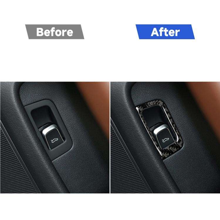 Car Carbon Fiber Trunk Switch Decorative Sticker for Audi A6 S6 C7 A7 S7 4G8 2012-2018, Right Dri...