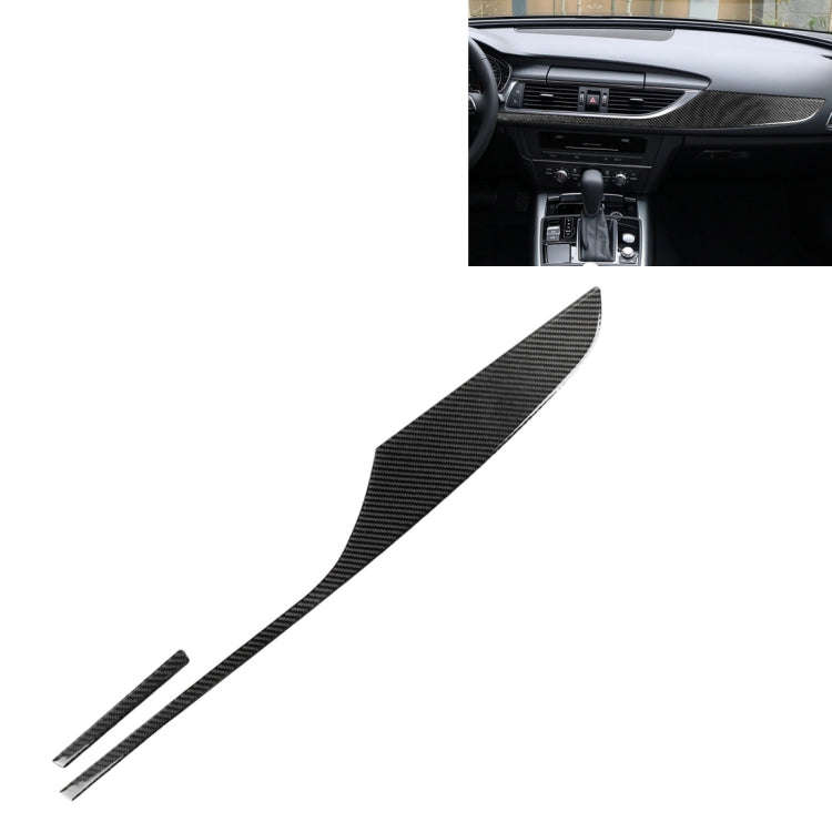 Car Carbon Fiber Dashboard Decorative Strip for Audi A6 S6 C7 A7 S7 4G8 2012-2018, Left Drive, Da...
