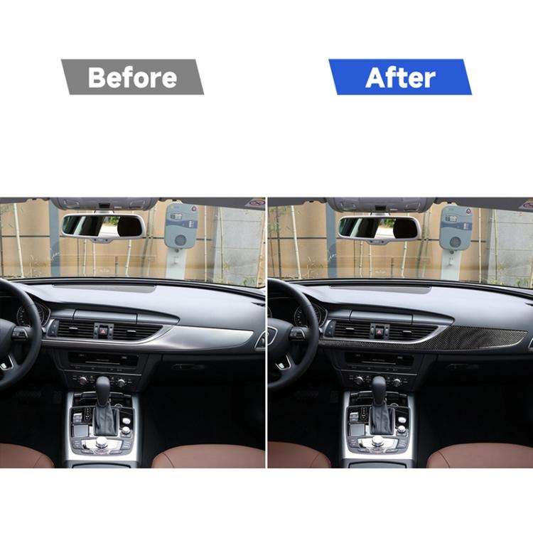 Car Carbon Fiber Dashboard Decorative Strip for Audi A6 S6 C7 A7 S7 4G8 2012-2018, Left Drive, Da...