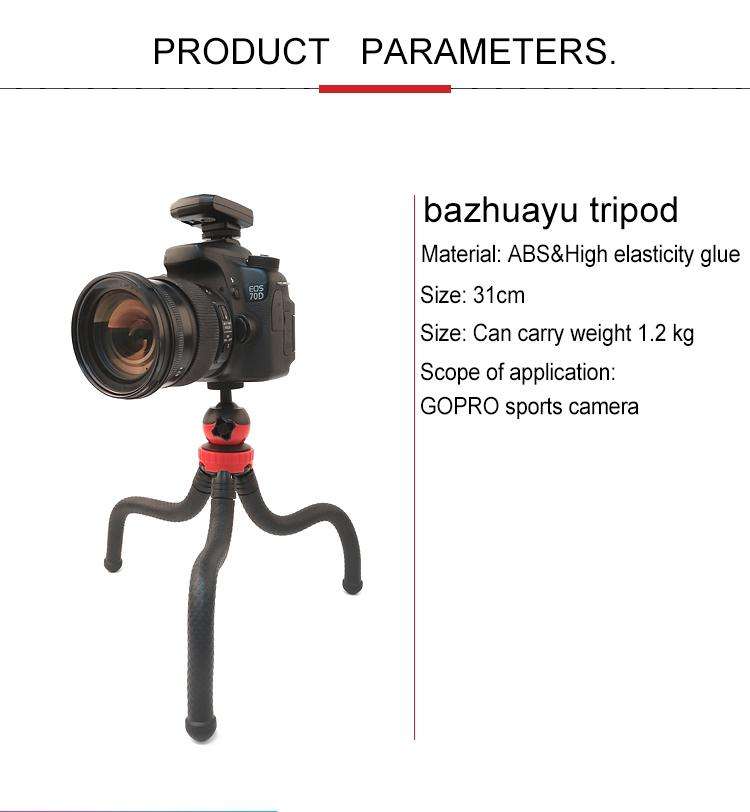 Mini Octopus Flexible Tripod Holder with Phone Clamp for iPhone, Galaxy, Huawei, GoPro, Insta360,...
