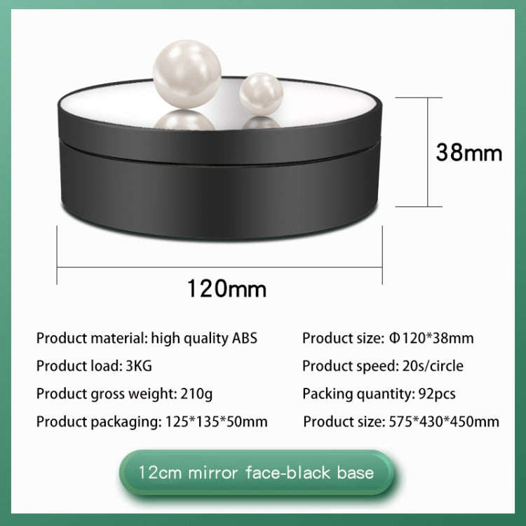 12cm 360 Degree Rotating Turntable Mirror Electric Display Stand Video Shooting Props Turntable, ...