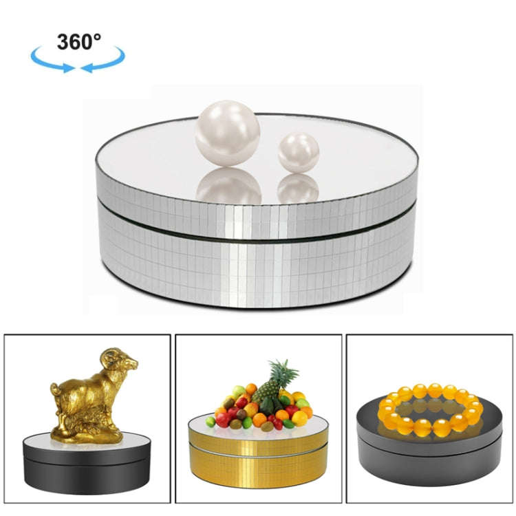 12cm 360 Degree Rotating Turntable Mirror Electric Display Stand Video Shooting Props Turntable, ...