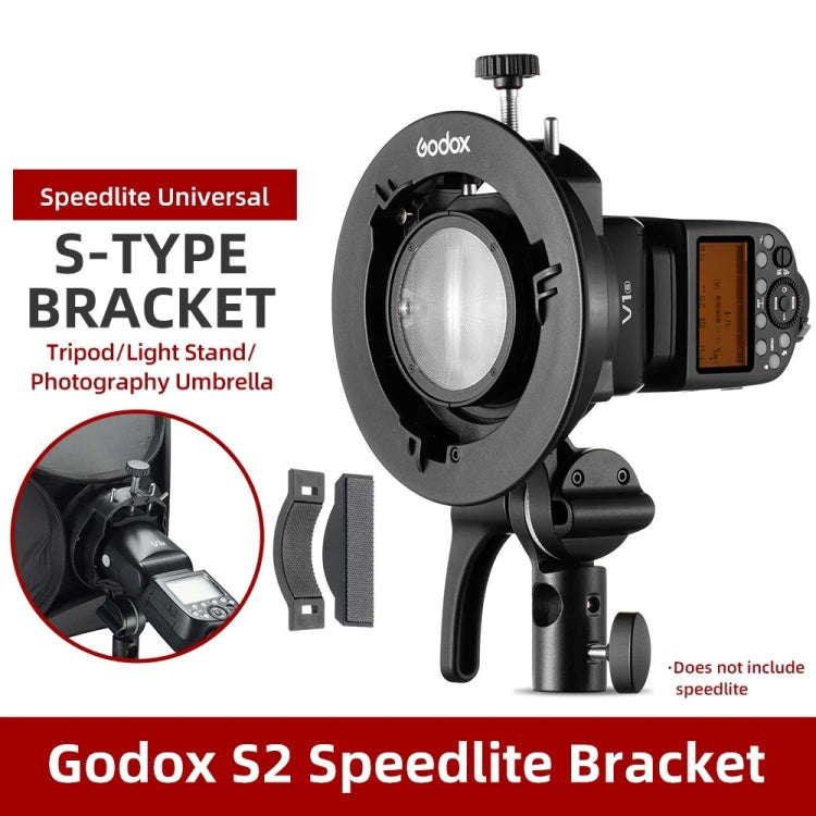Godox S2 Speedlite S-Type Bracket Bowens Mount Flash S-type Holder Bracket