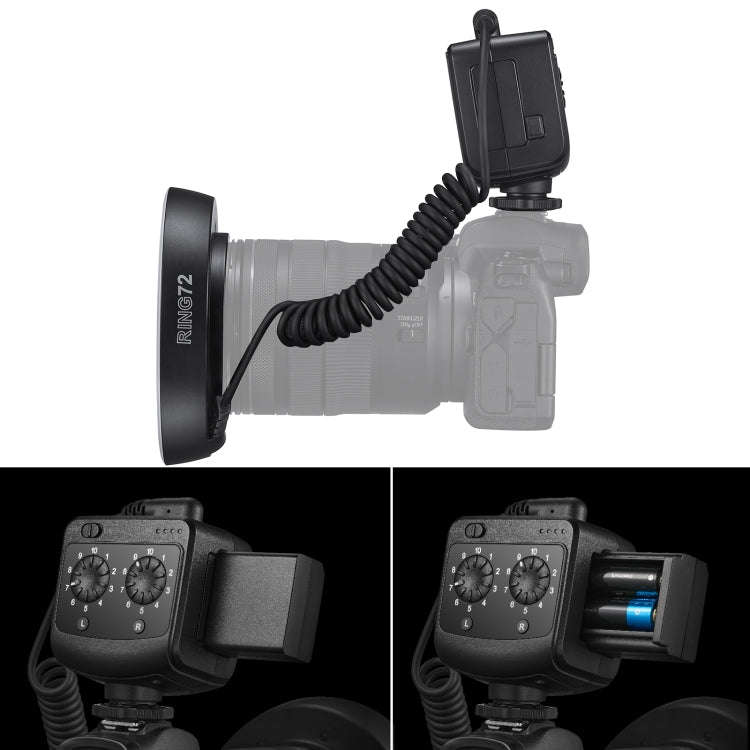 Godox Ring72 Macro Ring 48 LED Flash Light with 8 Different Size Adapter Rings, Ring72