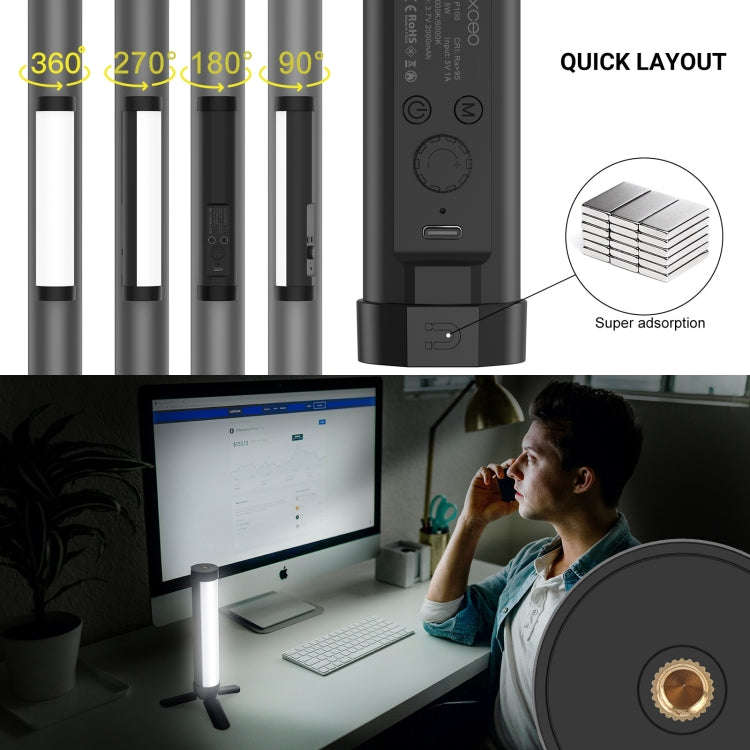 LUXCeO P100 RGB Photo Video Light Stick Handheld Fill Light with Remote Control & Grid Softbox, P...