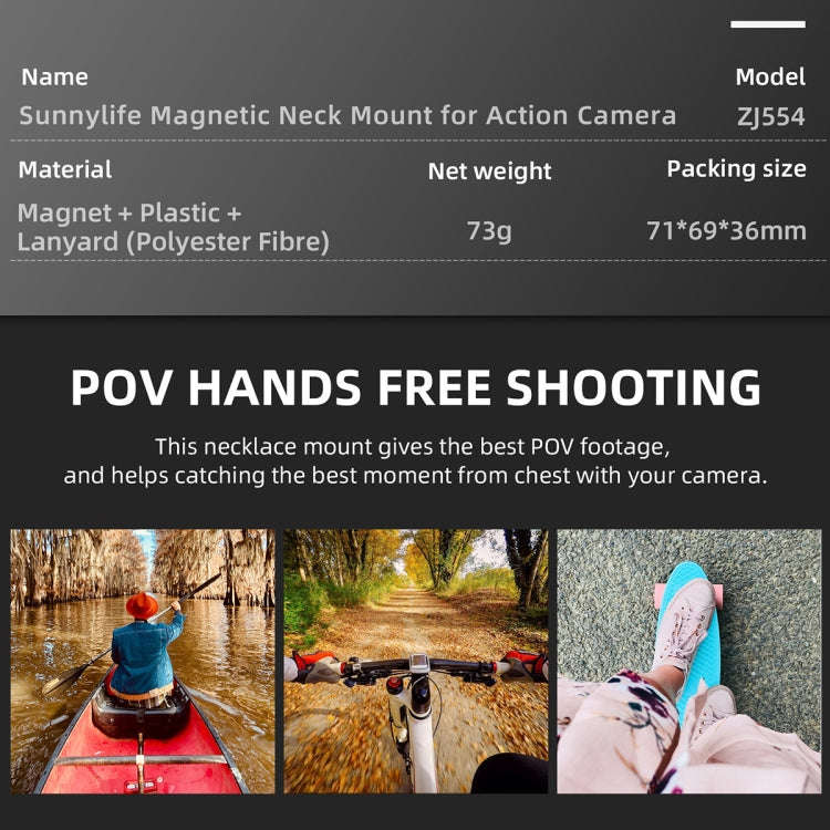 Sunnylife ZJ554 Magnetic Wearable Neck Phone Action Camera  Holder