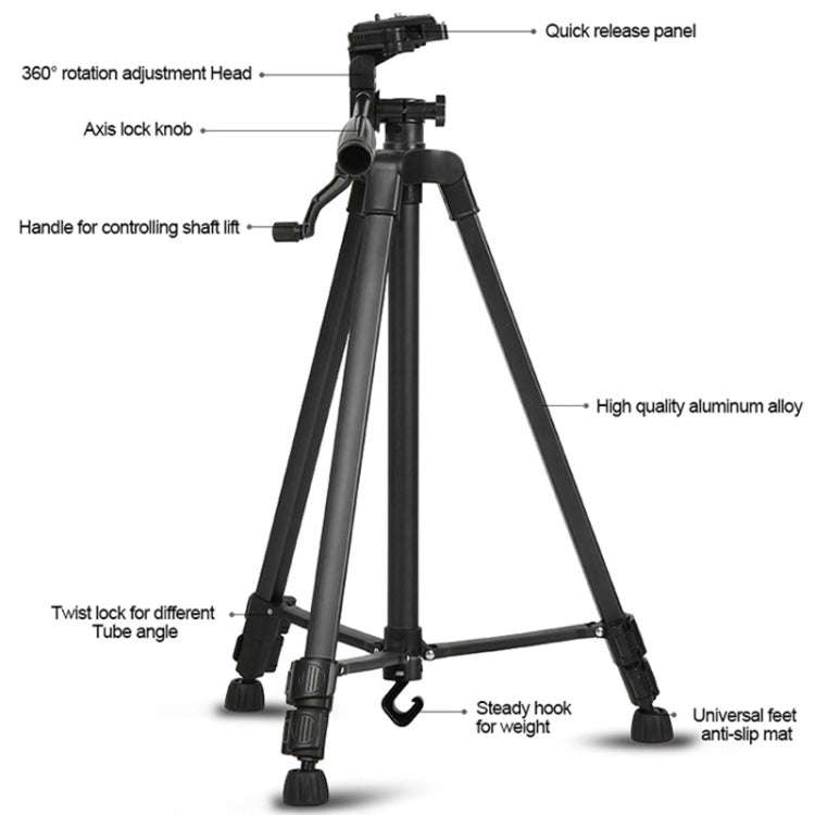 3388 1.3m Portable Phone Live Selfie Tripod DV SLR Camera Stand, 3388 1.3m