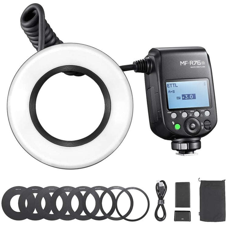 Godox MF-R76N TTL Macro Ring Flash for Nikon, MF-R76N