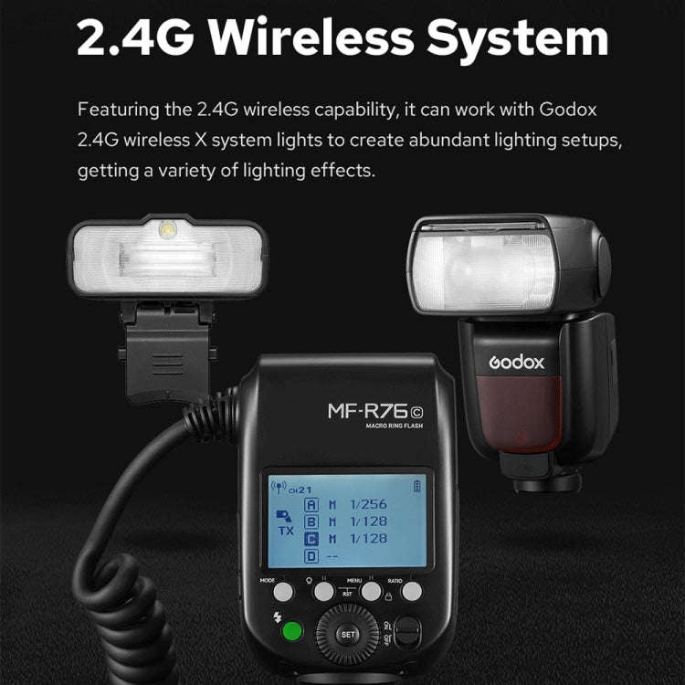 Godox MF-R76C TTL Macro Ring Flash for Canon, MF-R76S