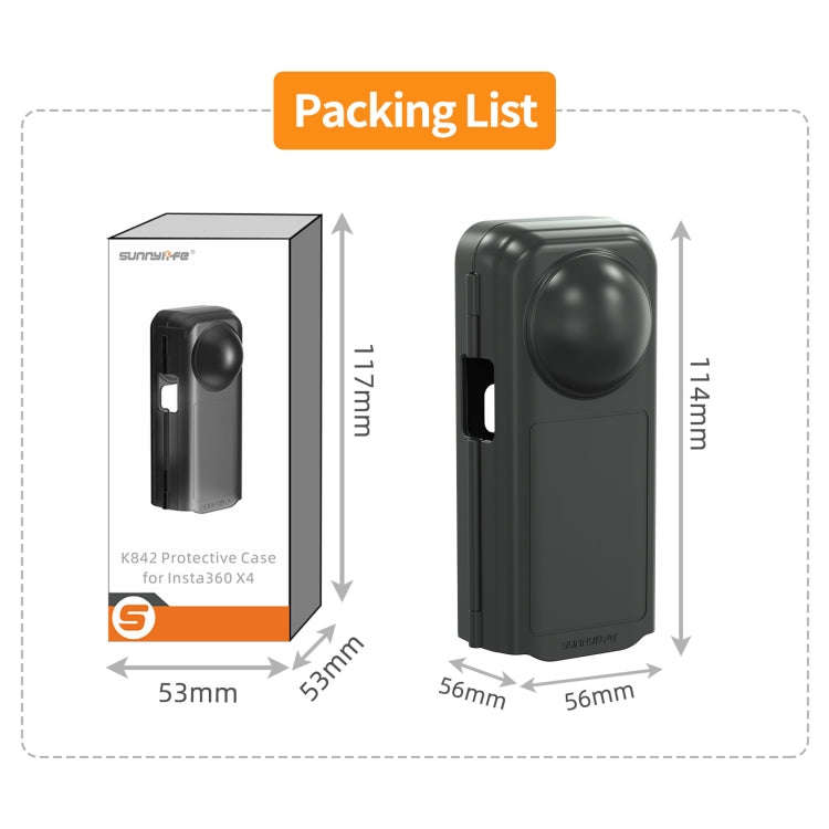 For Insta360 X4 Sunnylife Integrated Lens Screen Camera Cover Protector Screen Protective Case, L...