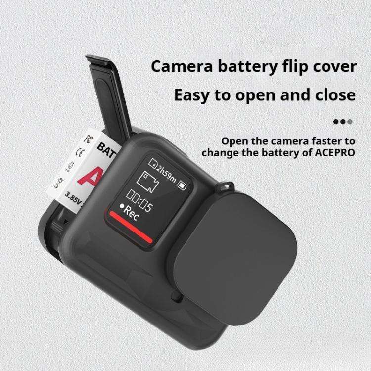 For Insta360 Ace Pro Silicone Protective Case with Wrist Strap & Lens Cover, For Insta360 Ace Pro
