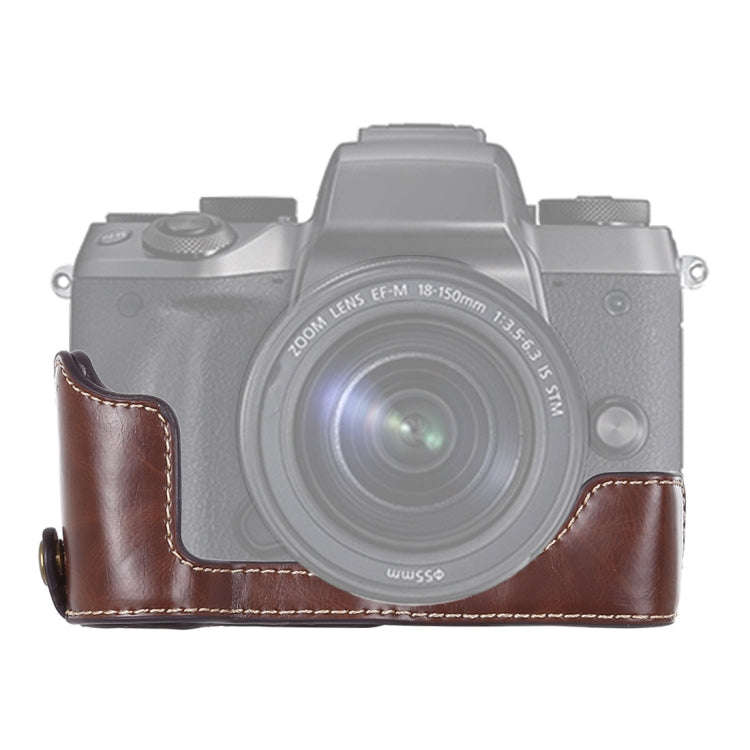 1/4 inch Thread PU Leather Camera Half Case Base for Canon EOS M5, For Canon M5