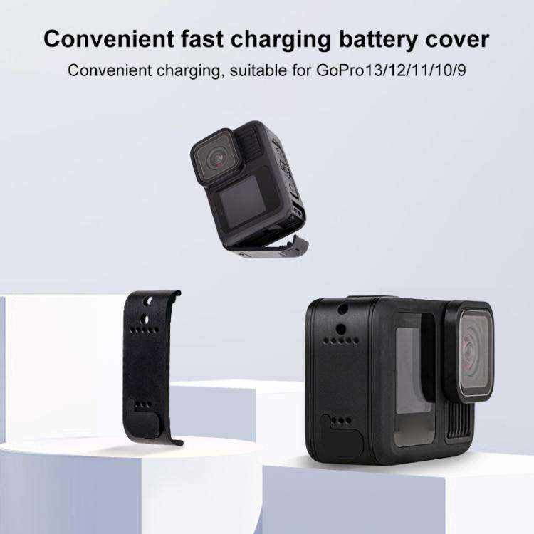 PULUZ ABS Plastic Battery Side Interface Cover with Silicone Plug for GoPro HERO13 Black /12 Blac...