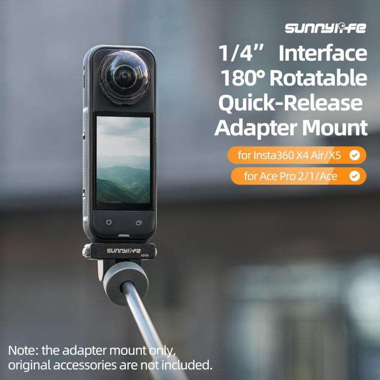 Sunnylife Magnetic Quick Release Adapter Mount 1/4 180 Tilt Adjustable Selfie Stick Adapter Stand...