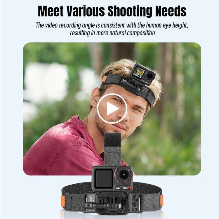 STARTRC Adjustable Head Strap Magnetic Eco-friendly Vlog POV Mount Belt for GoPro, Insta360, DJI ...