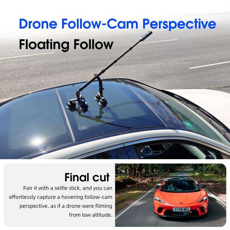 STARTRC Dual-leg Suction Cup and Three-leg Car Suction Cup Mount with Selfie Stick Set
