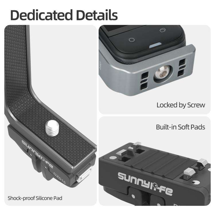 For Insta360 X5 / X4 Sunnylife L-Type Vertical-Horizontal Magnetic Mount with DZ015 Magnetic Adap...