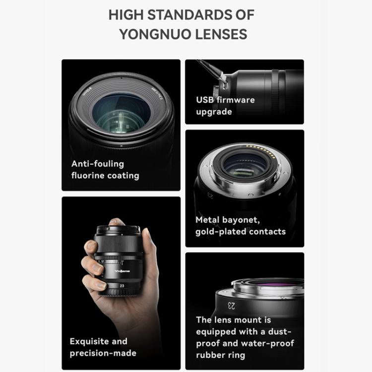YONGNUO YN23mm F1.4S DA DSM WL Pro APS-C Frame Lens with Remote Control for Sony E-mount, YN23mm ...