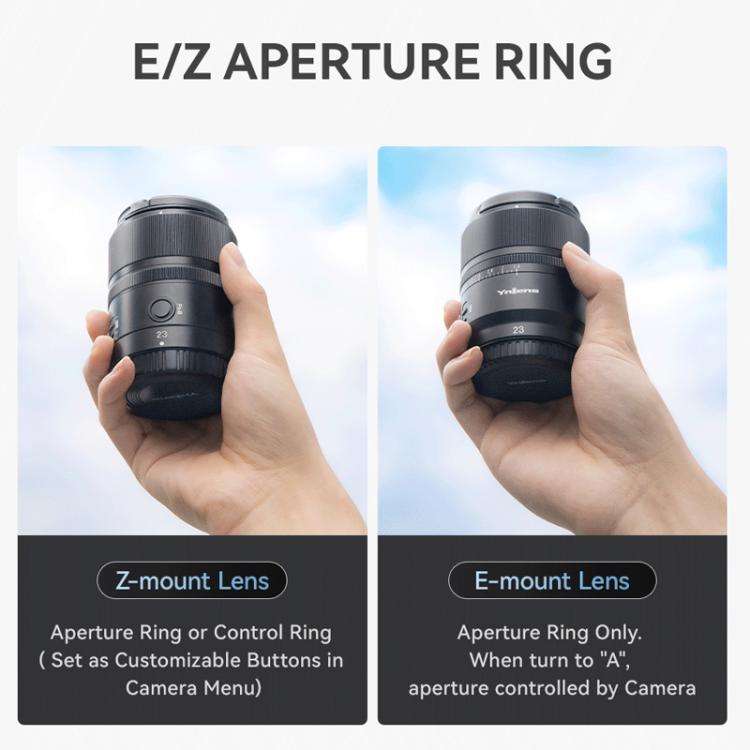 YONGNUO YN23mm F1.4S DA DSM WL Pro APS-C Frame Lens with Remote Control for Sony E-mount, YN23mm ...