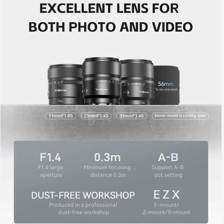 YONGNUO YN23mm F1.4S DA DSM WL Pro APS-C Frame Lens with Remote Control for Sony E-mount, YN23mm ...