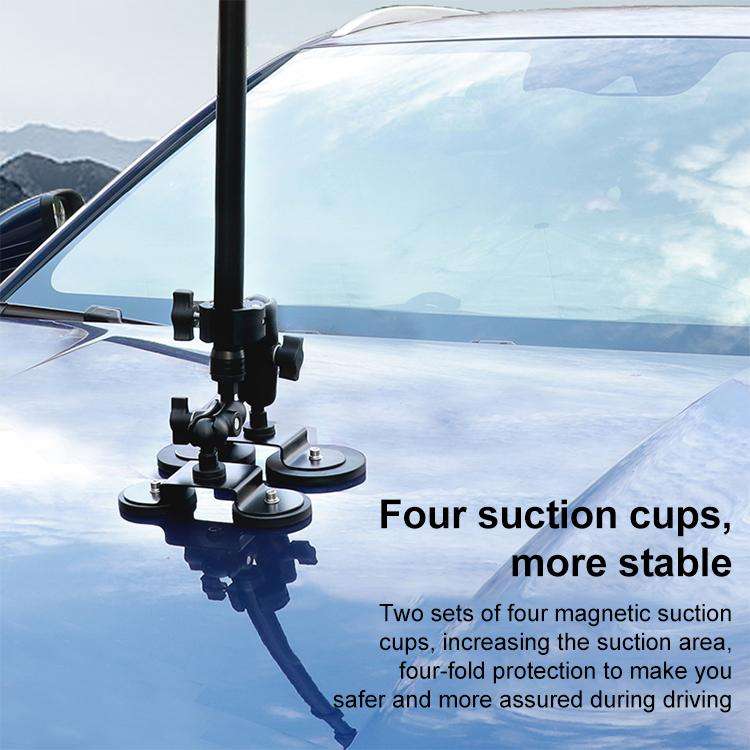 Dual-Leg Magnetic Base Fixed Mount Holder with Selfie Stick Kit for GoPro and Other Action Camera...