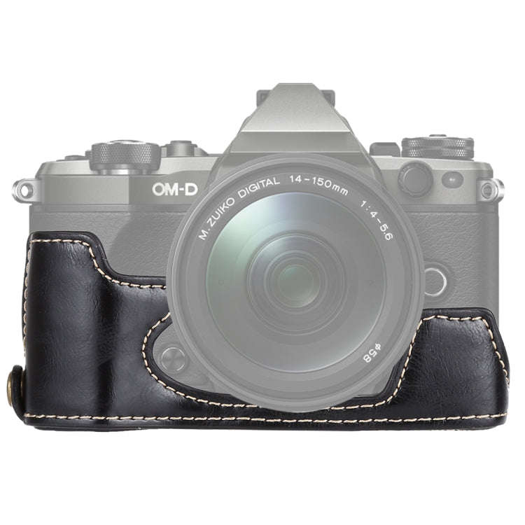 1/4 inch Thread PU Leather Camera Half Case Base for Olympus EM5 / EM5 Mark II, For Olympus EM5