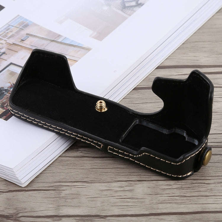 1/4 inch Thread PU Leather Camera Half Case Base for Olympus EM5 / EM5 Mark II, For Olympus EM5