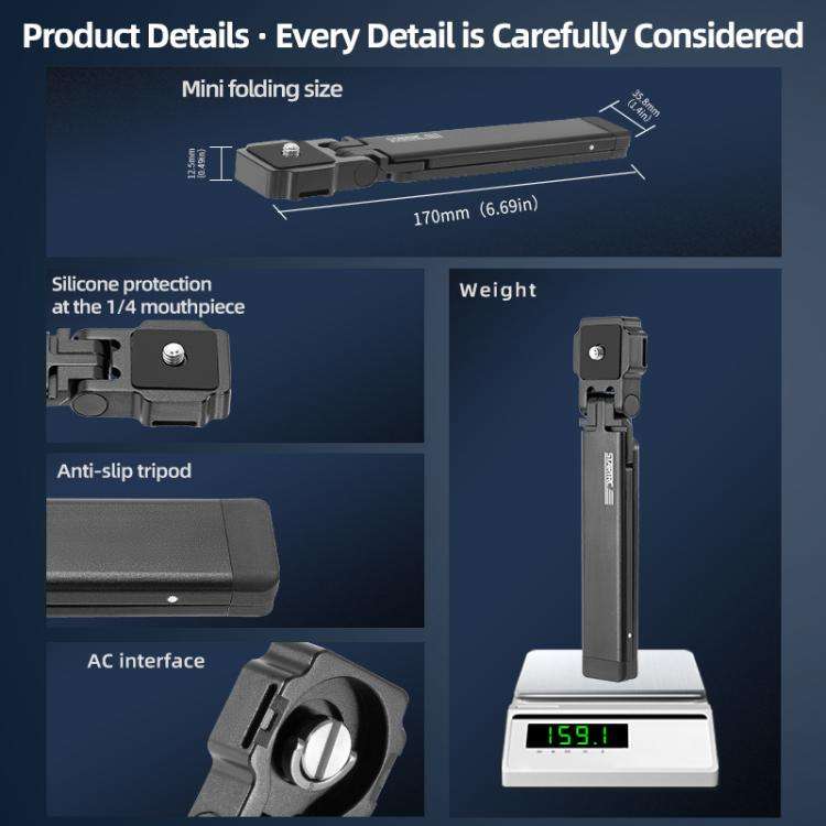 STARTRC Pocket-Size Foldable Magnetic Tripod for GoPro, DJI, Insta360 Action Cameras, DJI Pocket ...