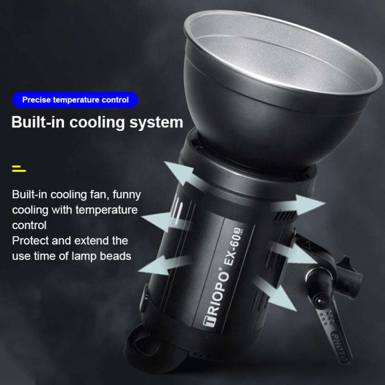 TRIOPO EX-60W Studio Flash Built-in Dissipate Heat System with EX-60III LED Single Light, EX-60W