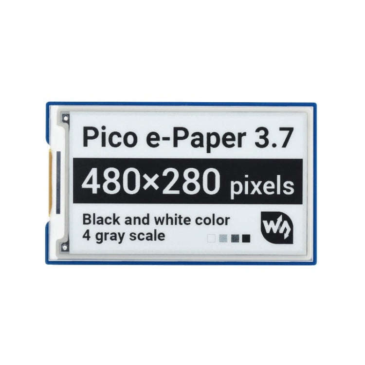Waveshare 3.7 inch 480x280 Pixel E-Paper E-Ink Display Module for Raspberry Pi Pico, 4 Grayscale,...