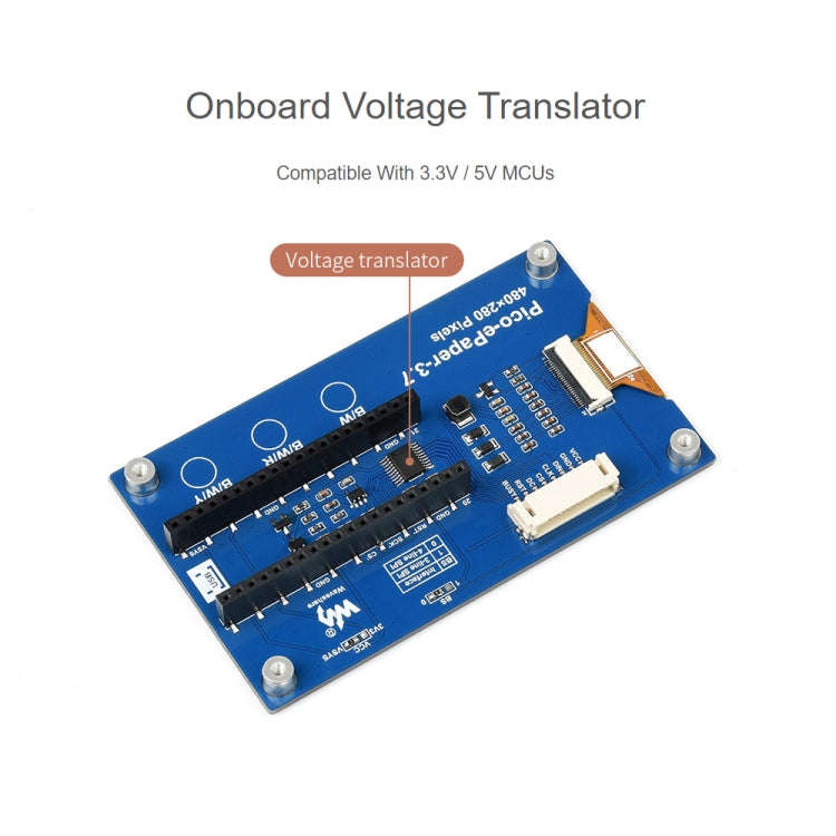 Waveshare 3.7 inch 480x280 Pixel E-Paper E-Ink Display Module for Raspberry Pi Pico, 4 Grayscale,...
