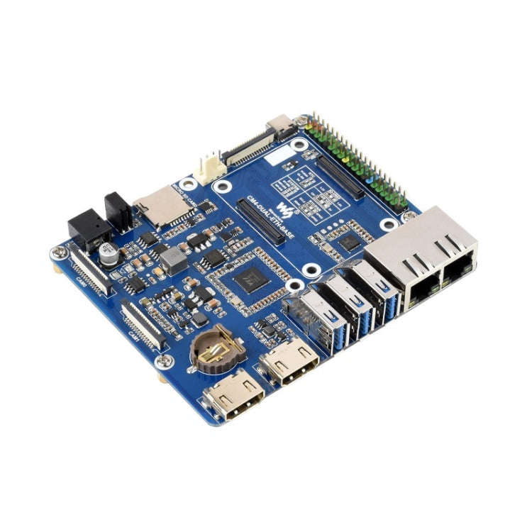 Waveshare Compute Module Dual Gigabit Ethernet Base Board for Raspberry Pi CM4, For Raspberry Pi CM4