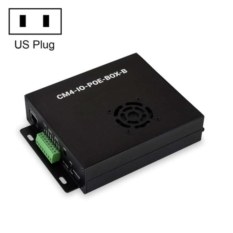 Waveshare PoE Mini-Computer Type B Base Box with Metal Case & Cooling Fan for Raspberry Pi CM4