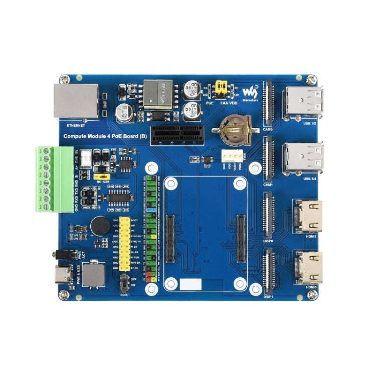 Waveshare Compute Module IO Board with PoE Feature (Type B) for Raspberry Pi all Variants of CM4,...
