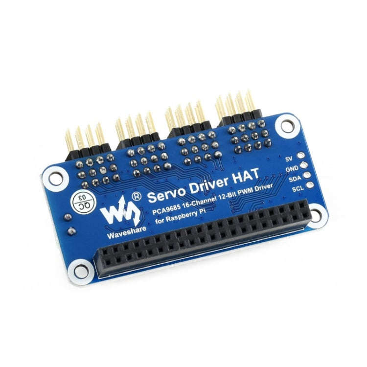 Waveshare 16-Channel 12-bit I2C Servo Driver HAT B for Raspberry Pi, 17035