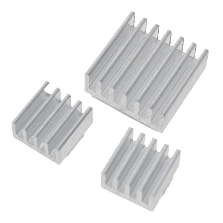 3 in 1 Cooling Heatsink Aluminium Heat Sink Pad Shims for Raspberry Pi 3 / 2, For Raspberry Pi 3 / 2