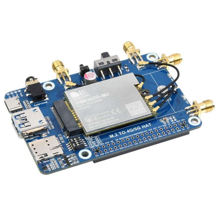 Waveshare SIM8202G-M2 5G HAT B Multi Band Snapdragon X55 Module Board for Raspberry Pi, SIM8202G-...