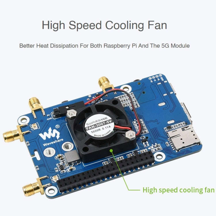 Waveshare SIM8202G-M2 5G HAT B Multi Band Snapdragon X55 Module Board for Raspberry Pi, SIM8202G-...