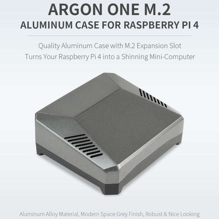 Waveshare Argon One M.2 Aluminum Case For Raspberry Pi 4, with M.2 Expansion Slot, Argon One M.2